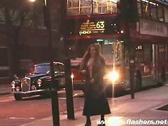Crazy girl totally naked in a very busy street