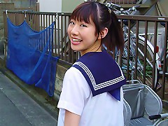 Barely Legal school girl experiments with a cock!
