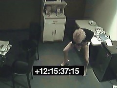 Employee rubs office fridge food on her pussy & pees in drinks busted on spy cam!