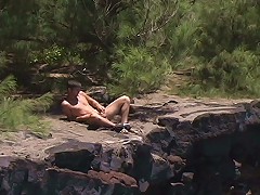 Jason Crew takes to the beautiful outdoors of Hawaii for his solo jerk-off video. The light hits that smooth, t