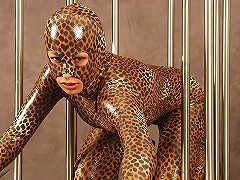 Be careful with this feline-woman Hanka, she is dangerously erotic in the spandex suit!