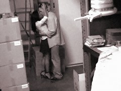 Thinking they could sneak off for a quickie, these two lovebirds disappeared into the storage room during lu