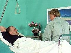 Doesnt he seem much better once his buddy comes in for a visit to his hospital bed? His ass is ready to be pounded, as 