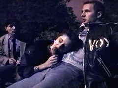 Hot threesome  at night under Eiffel tour in this hot video