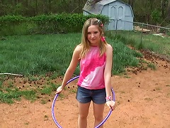 Youll know how agile a girl is by the way she handles the hoola hoop. See this alluring bitch as she grinds her body, goes 